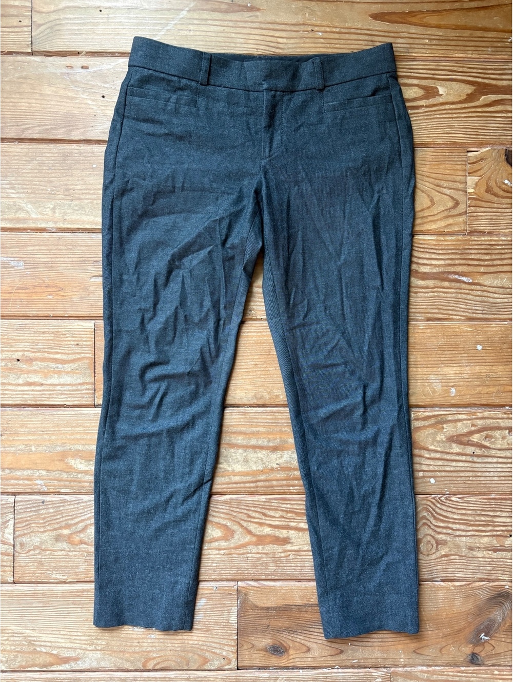Banana Republic Sloan Ankle Pants Petite 2 Charcoal Gray Stretch Career Work